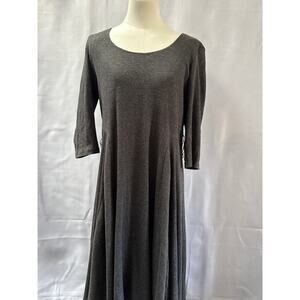 Women’s RB Collection New York Dark Grey Textured Sheath Dress 3/4 Sleeves Sz XL